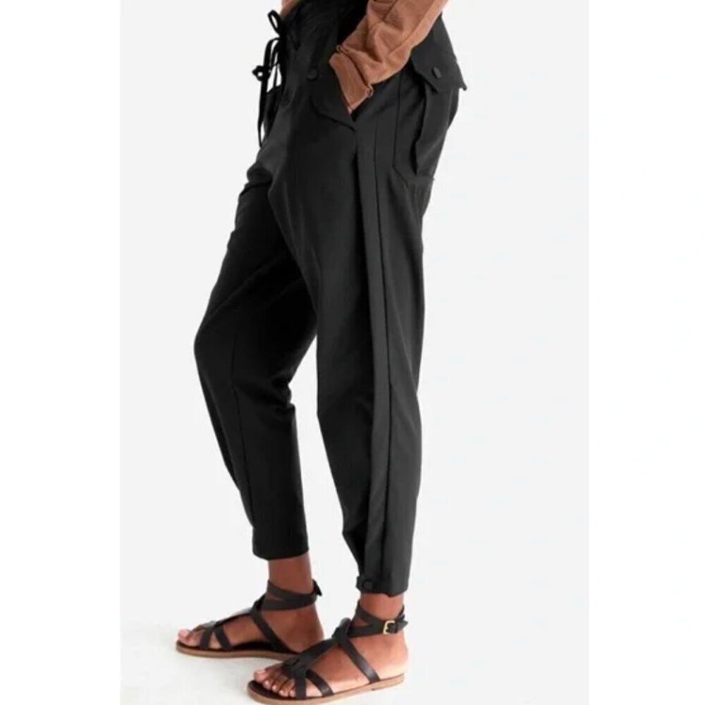 Paskho Sanctuary Pleated Outdoor Hiking Jogger Pants in Black Size Medium